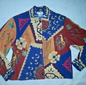 **SOLD** Multicolor patchwork embroidered top